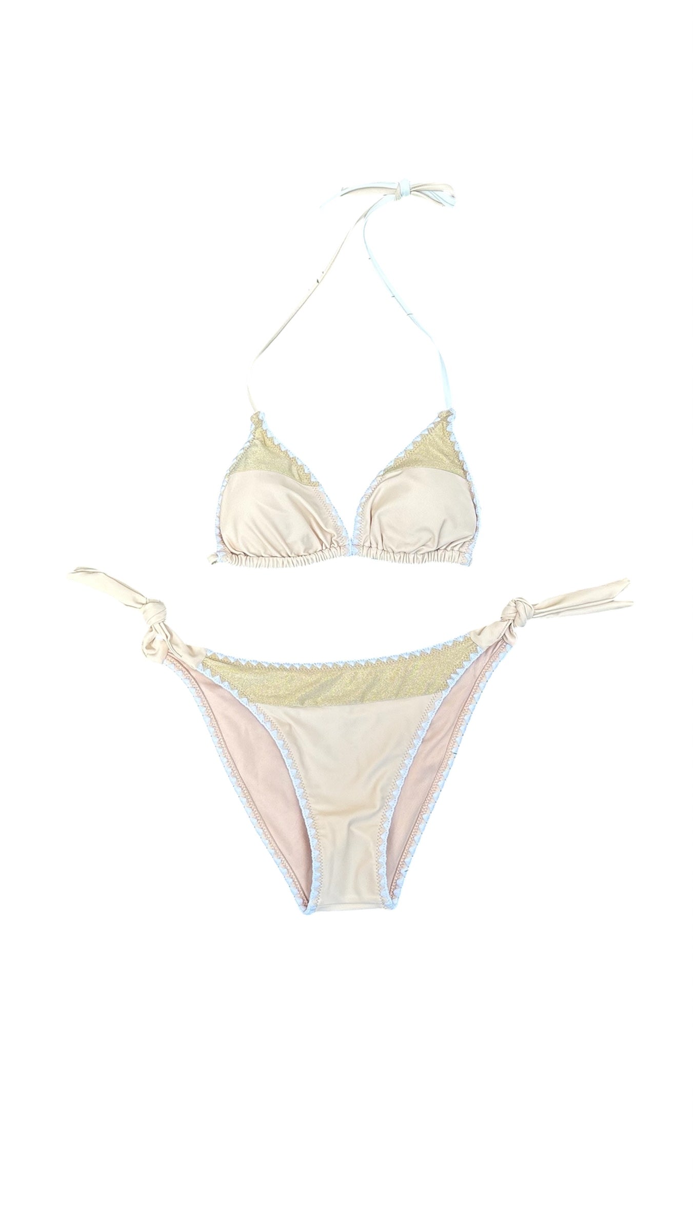 bikini beige lycra & lurex